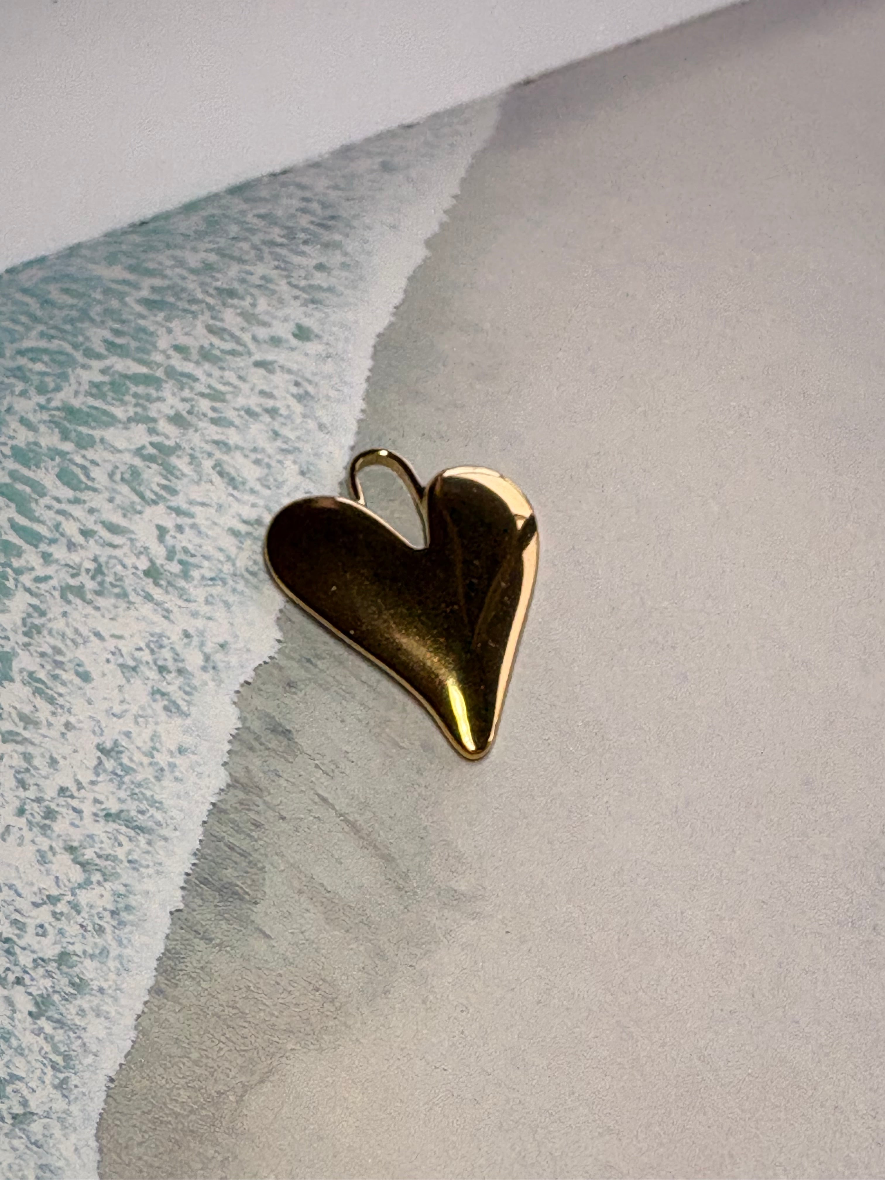 Gold Heart Statement Charm