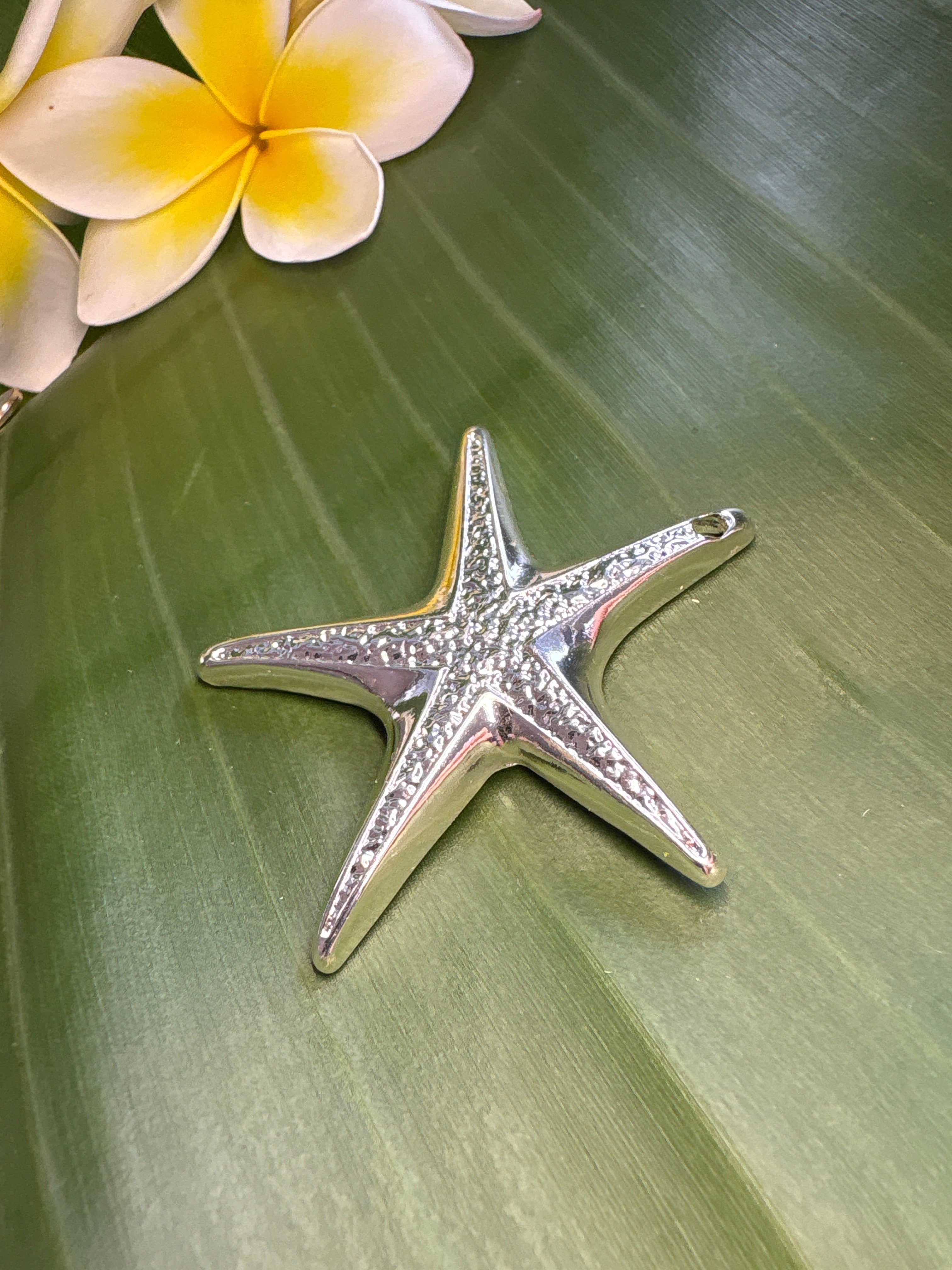 X-Large Silver Starfish Pendant