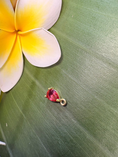 Small Ruby Drop Charm