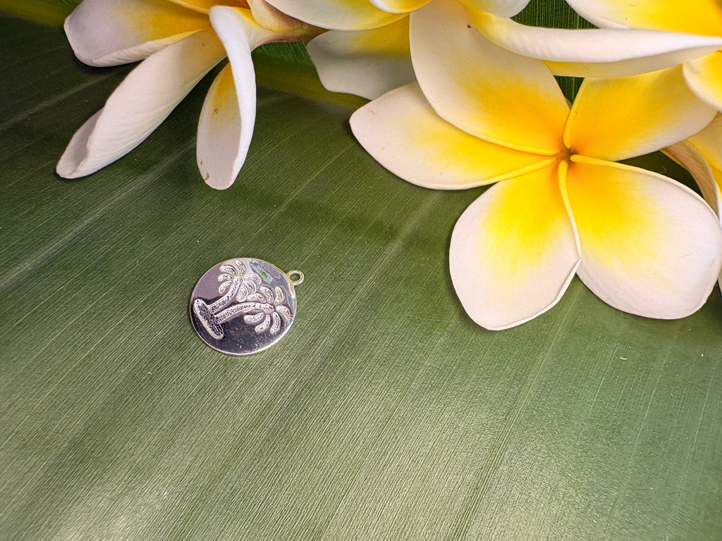 Silver Palm Tree Medium Pendant