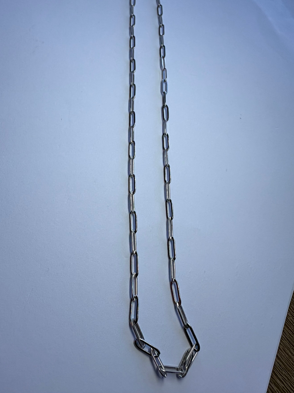 Silver Paper Clip Chain Necklace