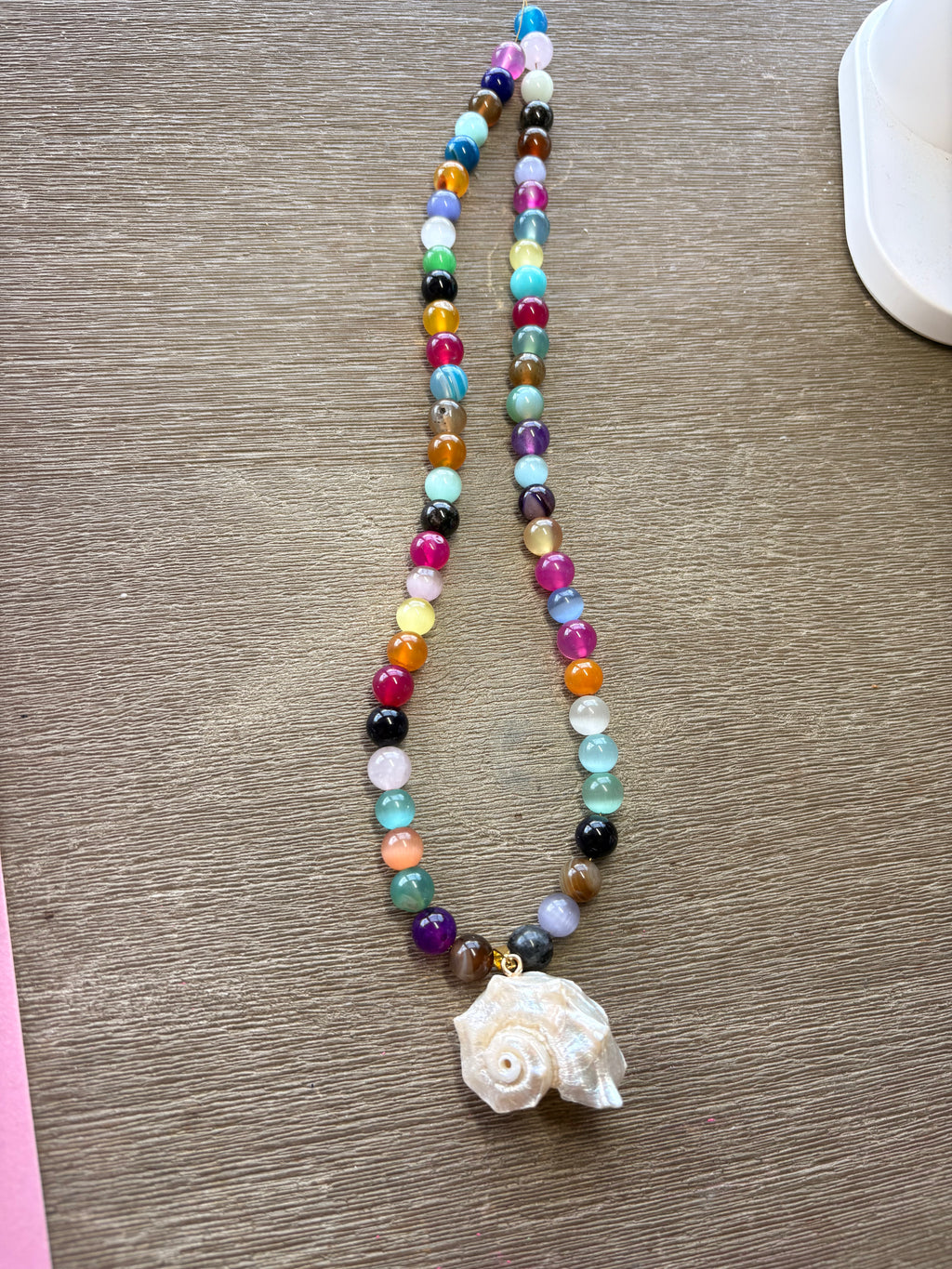 Nicki Colourful Glass & Shell Statement Necklace