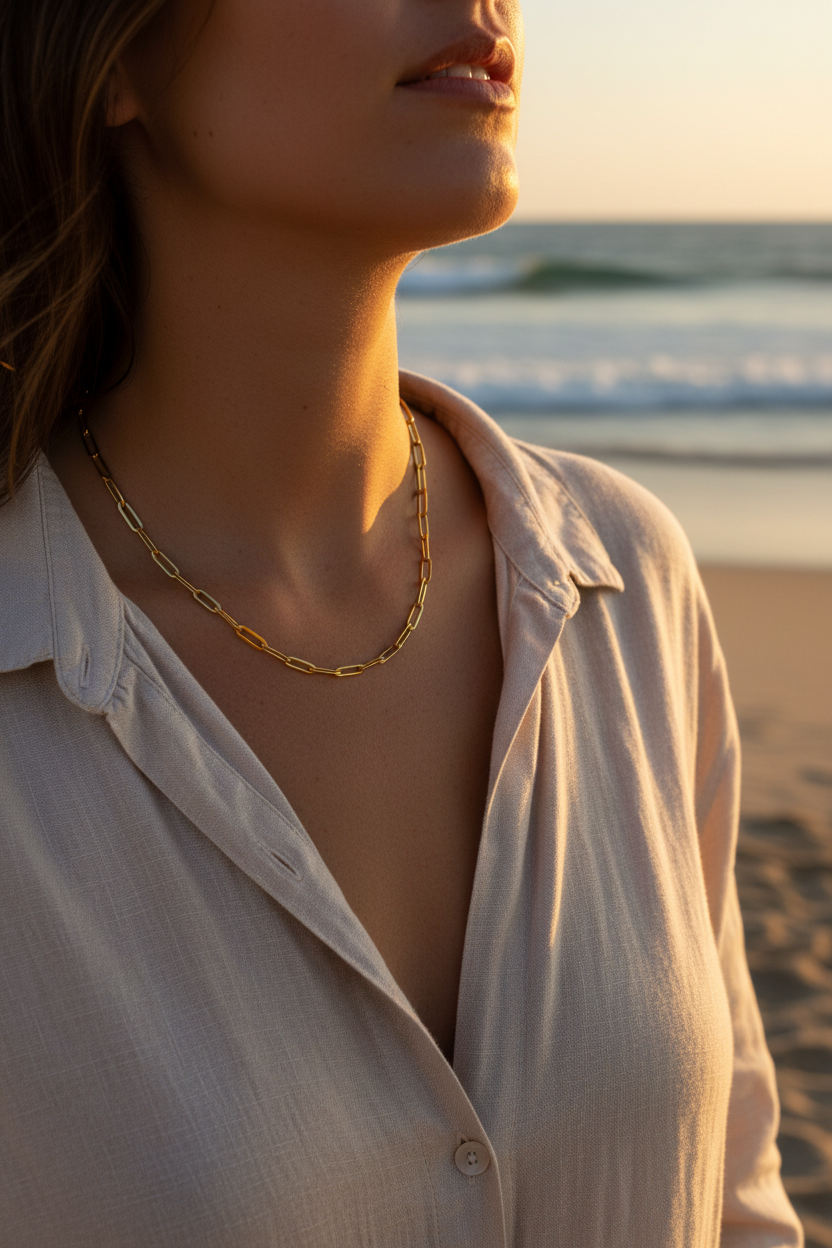 Everyday Gold Paperclip Chain Necklace