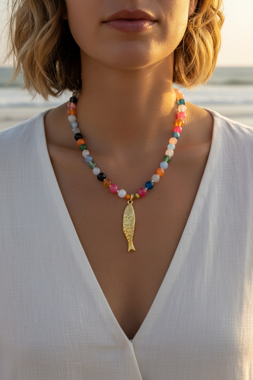 Millie Beaded Fish Necklace