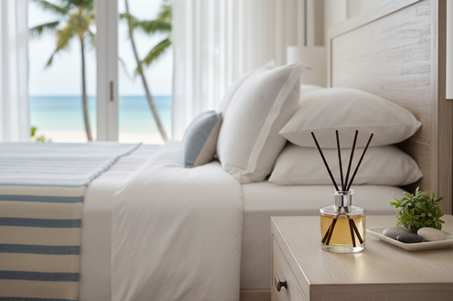 Reed diffuser in bedroom