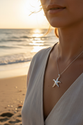 Silver Starfish Medium Pendant