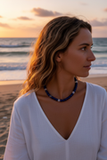 Soho Dark Royal Glass Bead Necklace